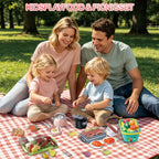 Kids Pretend Play Kitchen Set Simulation Cooking Toy Cutting Food Fruits Vegetables Cookware Pots Pans Gift Toddlers Boys Girls