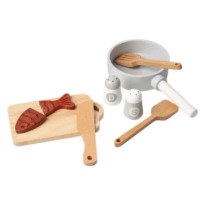 Wooden Mini Kitchen Toys Cookware Pot Pan Cook Pretend Play Educational House Toys For Children Simulation Kitchen Utensils Girl