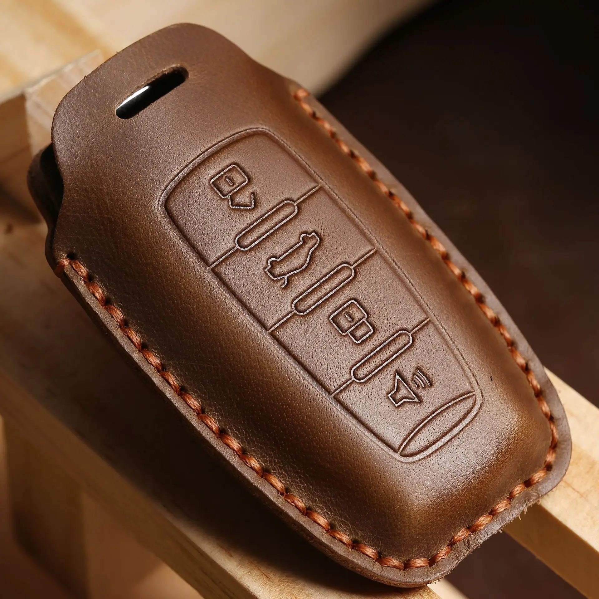 Car Key Case Cover Leather 4 Button Fob for Haval Jolion H6 H7 H4 H9 F5 F7 H2S Big Dog Great Wall Euler White Cat Keyring Holder