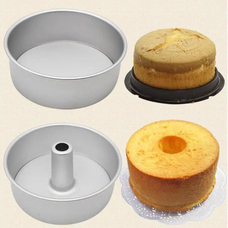 Round middle hole Alloy Chiffon Cake toast bread Pan Removable Bottom Hollow Chimney Mold DIY Baking Tools bake Model Bread box
