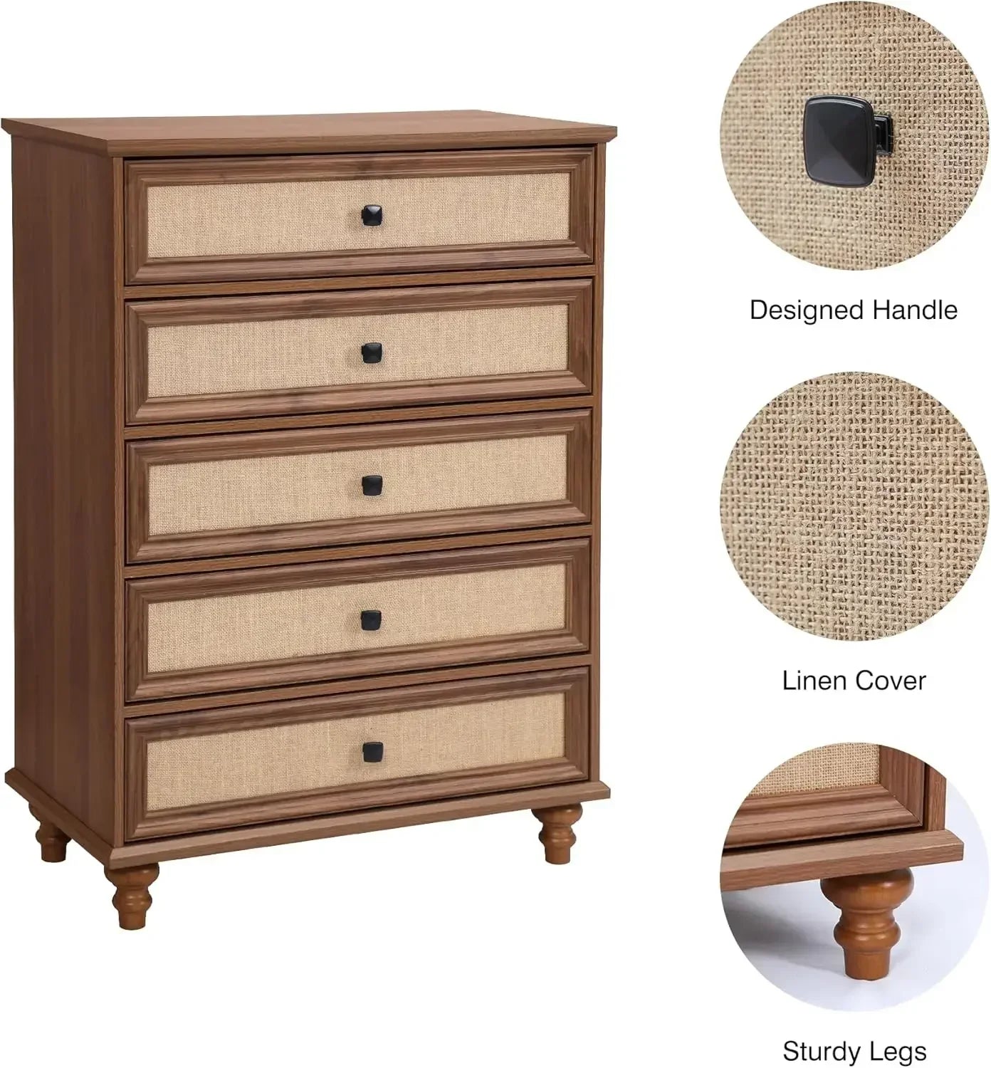 10 Drawer Dresser for Bedroom, Mid Century Modern Wide Wood Rustic Chest of Drawers Wooden Storage Organizer Dressers