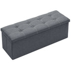 Foldable Stool Home Ottoman Seat Bench Chest with Storage Space Organizer Box Living Room Furniture