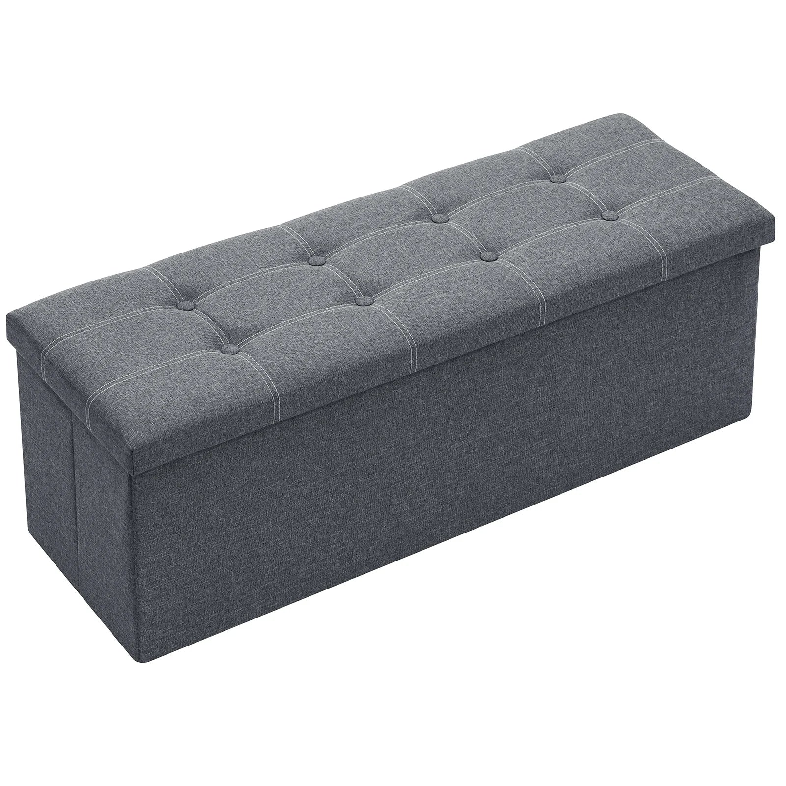 Foldable Stool Home Ottoman Seat Bench Chest with Storage Space Organizer Box Living Room Furniture