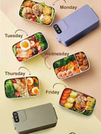 1L Portable USB Electric Lunch Box Camping Heated Insulated Lunch Box Rechargeable Heated Unplugged Rice Cooker Office Lunch Box