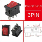 10/30/100Pcs KCD1 Snap-in Boat Rocker Switch Toggle Power SPST ON-OFF 2/3/4 Pin AC 250V 6A 125V 10A 2Pin Position Snap Switch