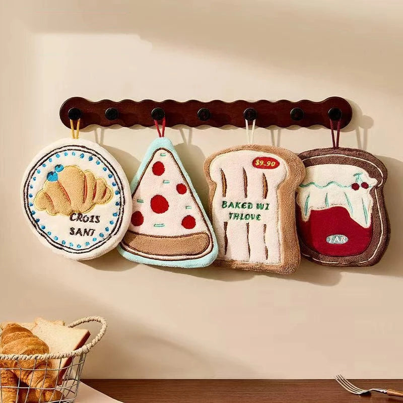 Kitchen Hand Towel Bathroom Absorbent Hand Towel Wall Hanging Cloth Thickened Handkerchief For Kitchen Hand Towel Cleaning Cloth