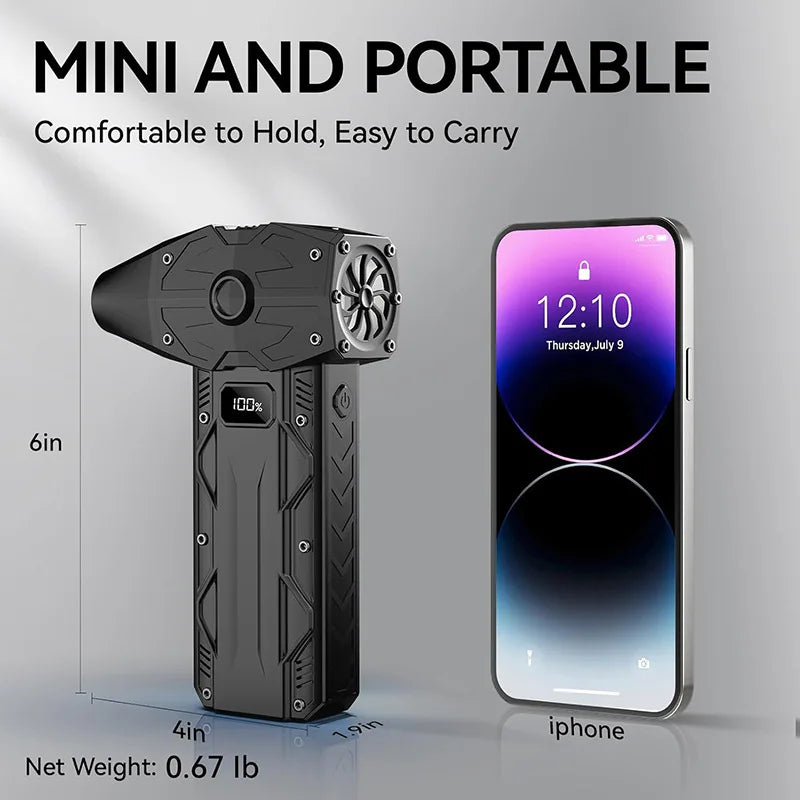 Mini Handheld Turbo Jet Fan 990000RPM Powerful Compressed air Duster for Car Dryer/PC/Home-Industrial Duct Blower Air blow gun