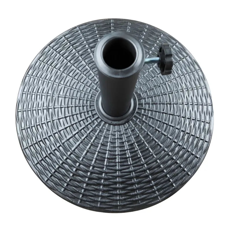 22lb Black Round Coated Resin Patio Umbrella Base, Holds Patio Umbrellas Securely