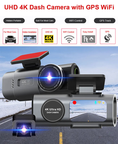 Dash Cam 4K UHD Recording Car Camera DVR Night Vision Video Recorder B