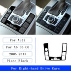 For Audi A6 S6 C6 2005-2011 Piano Black Centre Gear Shift transmission Panel Cover Car inside Trim Accessories Sticker