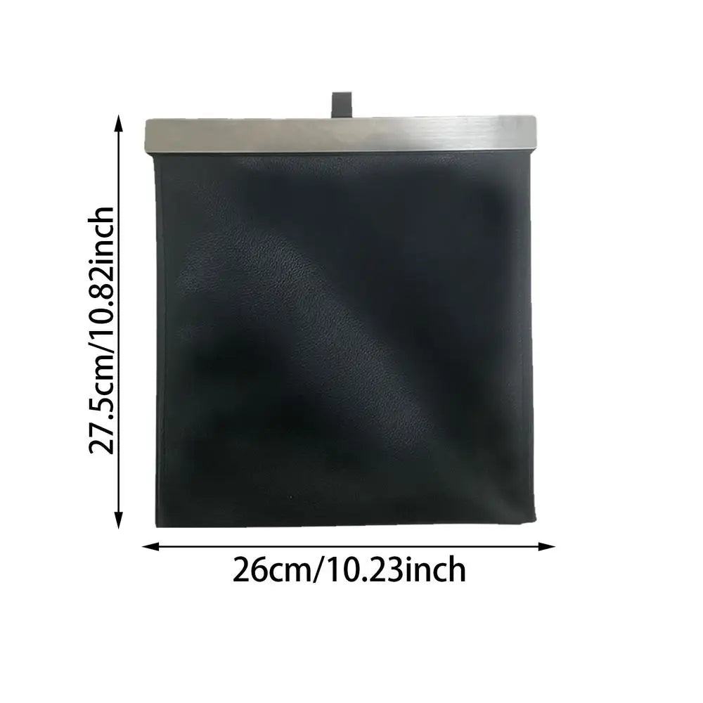 Car Backseat Hanging Garbage Bin PU Leather Vehicle Garbage Organizer Foldable Trash Can Car supplies For Car SUV Truck