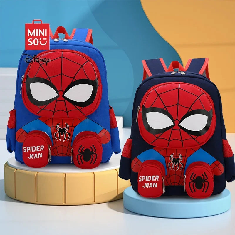 Spider-Man Kids Backpack – MINISO Disney Super Heroes Cartoon School Bag for Boys, Cute & Personalized Gift | AlluCanFind