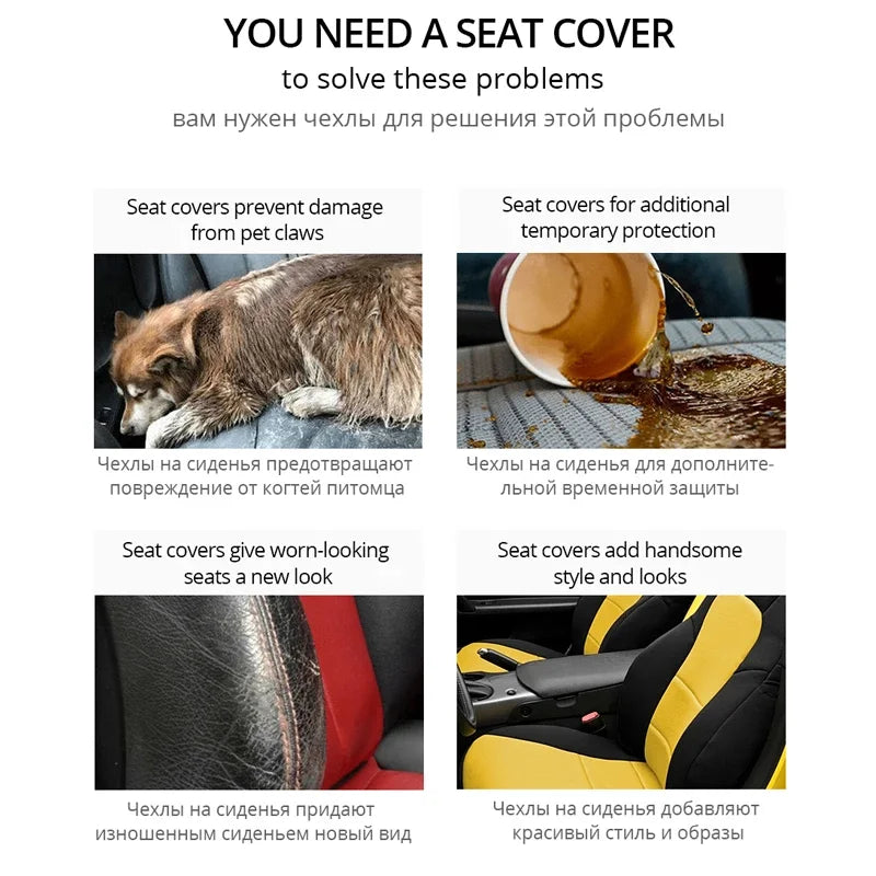 Seat Cover For Tesla Model 3 / Y Front Seat Cover Spring Summer White/Black 4mm Thick Polyester Fiber Car Interior Accessories