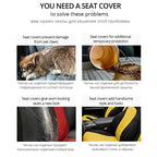 Seat Cover For Tesla Model 3 / Y Front Seat Cover Spring Summer White/Black 4mm Thick Polyester Fiber Car Interior Accessories