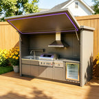 All-Weather Outdoor Kitchen Unit Complete with Full Cooking Equipment, Heavy Duty Garden Outdoor Kitchen Cabinet for Daily Use