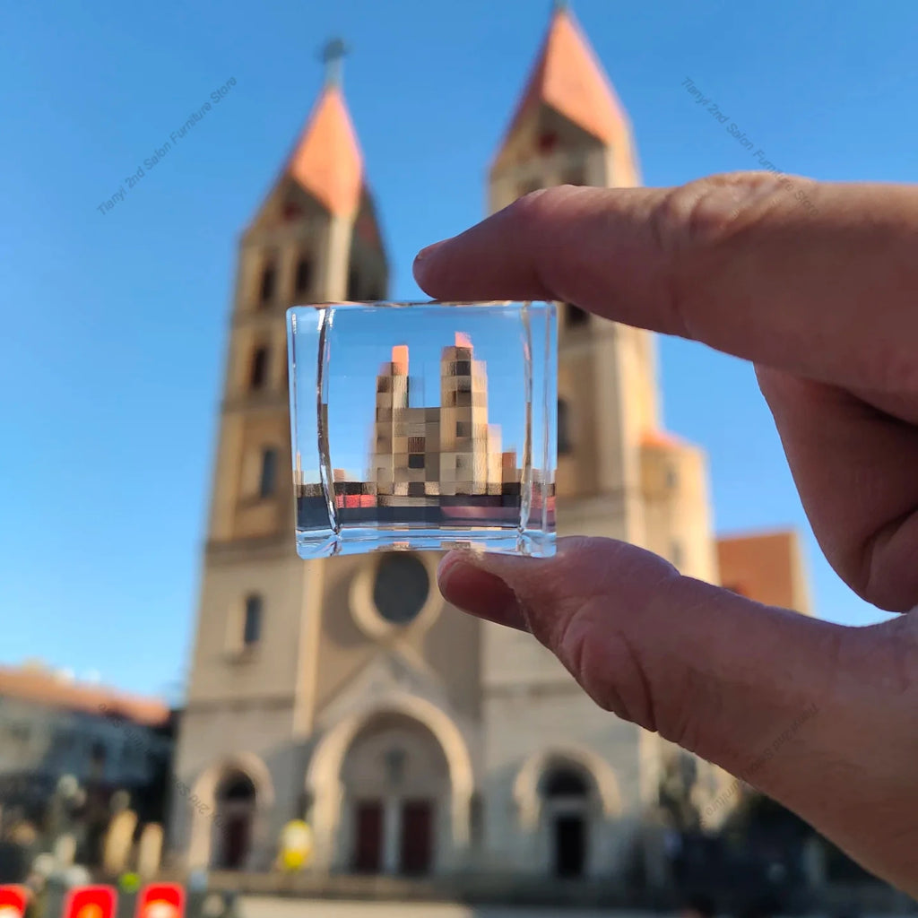 Crystal Pixel Stone Photography Props Gift Unique Premium Gift Pixel Filter Creative Toy for MC Game Players Pixel-world