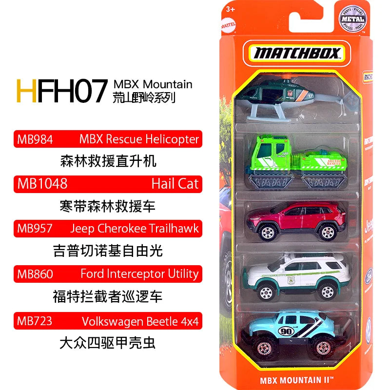 [Genuine]Matchbox Original Five Car Set Die Casting Alloy Toy Model Track Car Collection Decoration Surprise Gifts Play Vehicles