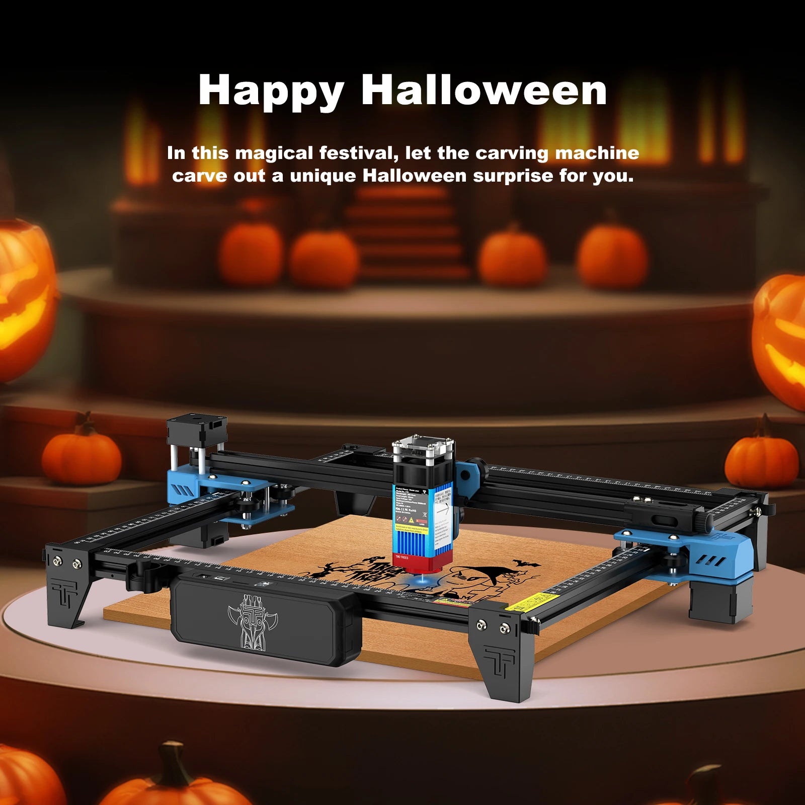 TwoTrees TTS-55 Pro 80W Laser Engraving Machine CNC Cutter with WiFi Offline Control for Wood Metal Acrylic 445±nm Blue Laser