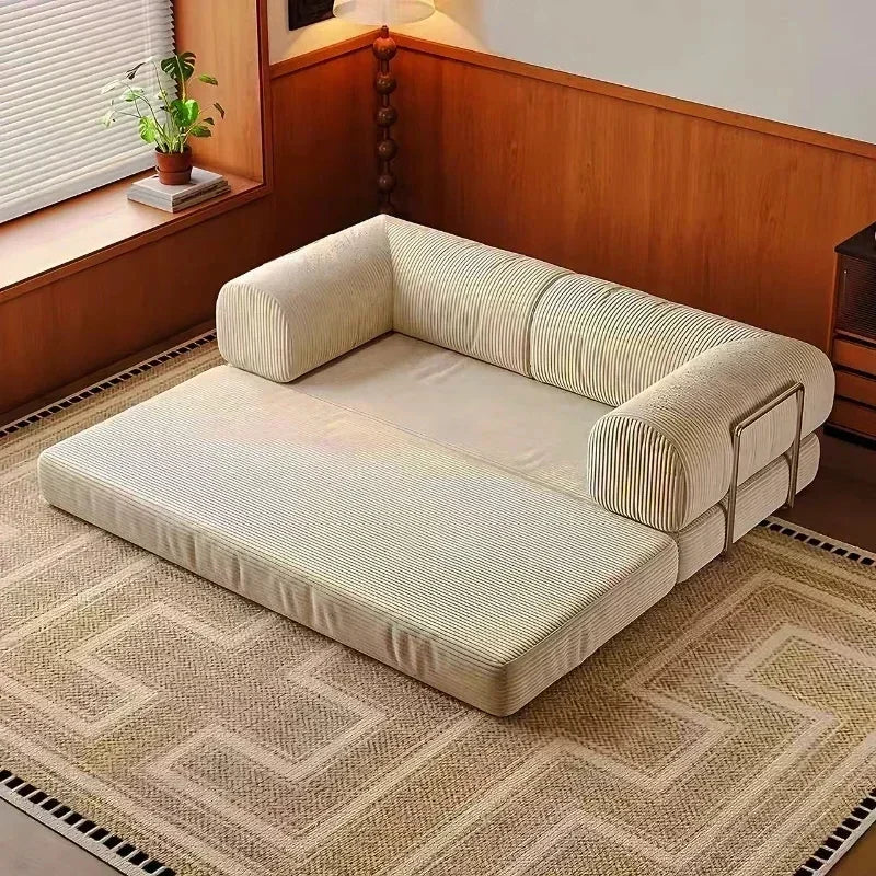 High-end retro corduroy sofa air compression deformable modular sofa suitable for living room comfortable customizable leisure c