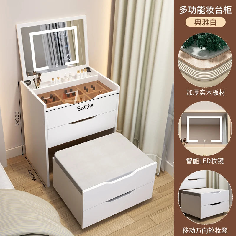 Modern Nordic Vanity Table Drawers Storage Trendy Organizer Vanity Table With Mirror Bedroom Coiffeuse De Chambre Furniture