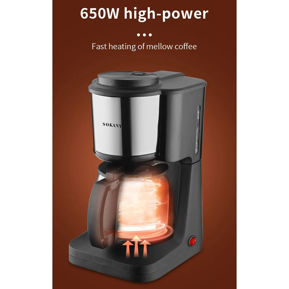 SK125 Drip Coffee Maker, Anti-Drip Pot, 900ML Quick Heating, Easy To Operate, Thermostatic Base, Household Tea