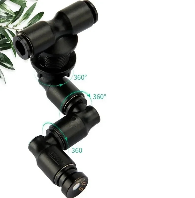MIUS 360 Degree Rotating Reptiles Fogger Mist Sprinkler Terrarium Nozzle Adjustable Greenhouse Irrigation Pet Cooling System