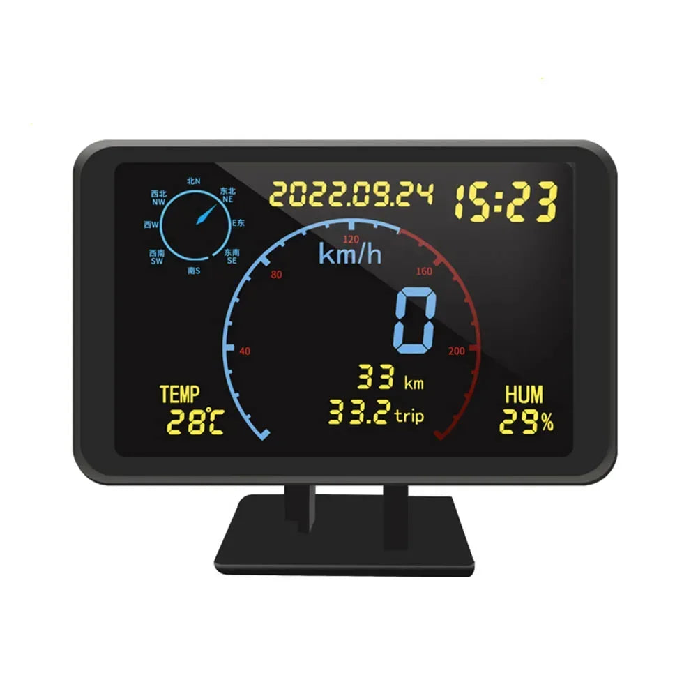 4.7 Inch Screen GPS Tracker Speedometer Windshield Warning Car Head Up Display Security Alarm Multi-functional Auto Accessories
