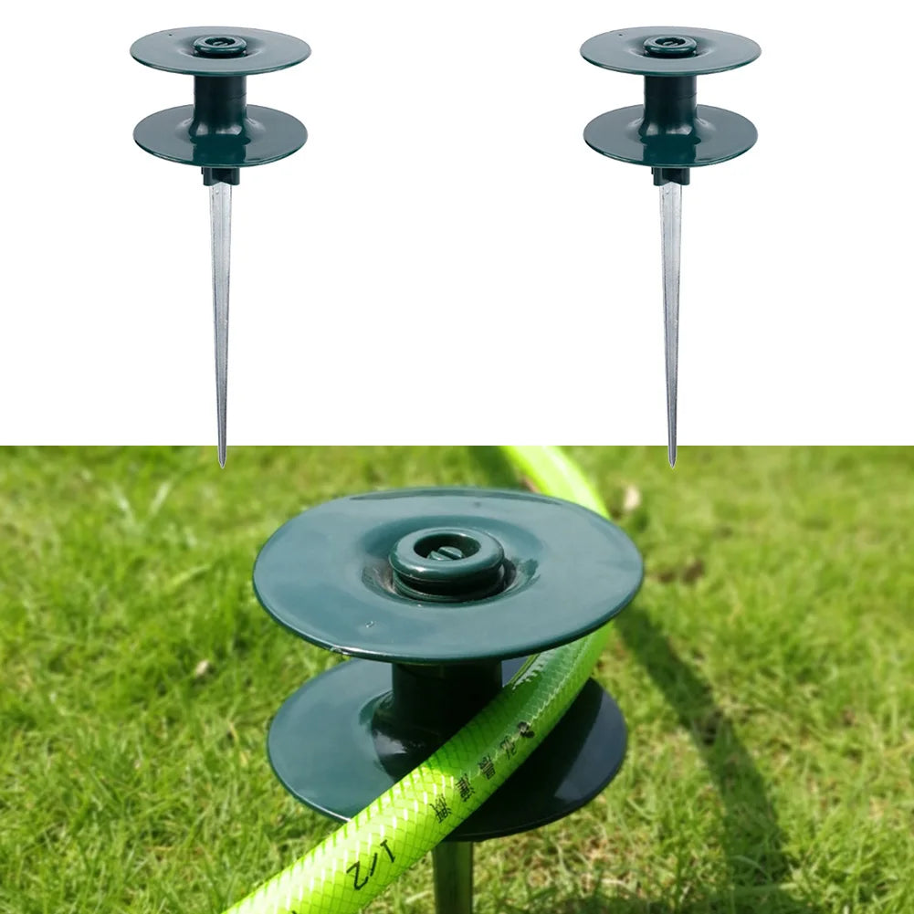 2/6PCS Garden Hose Guide Stake Guide Spikes Reusable Garden Hose Smooth Roller Guide Resin Wheel Hose Guide Peg Garden Tool