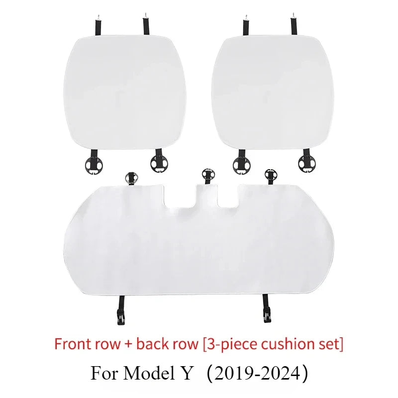 Seat Cover Cushion for Tesla Model 3 Y Flannel White Seat Protection Mat Anti-dirty Non-slip Cushion Car Interior Accessories