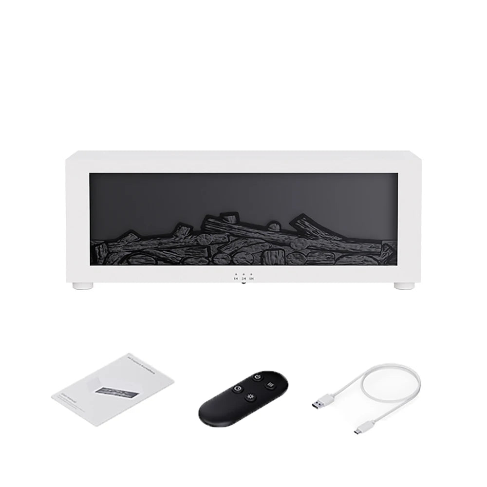 Aroma Air Humidifier Essential Oil Diffuser Fireplace Flame Humidifier