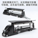 1:32 Double-layer container truck simulation alloy model toy car with charging pile