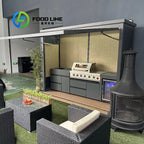 Outdoor Bbq Kitchen With Sink and Fridge With Kitchen And Shed All In One Design For Ultimate Outdoor Living