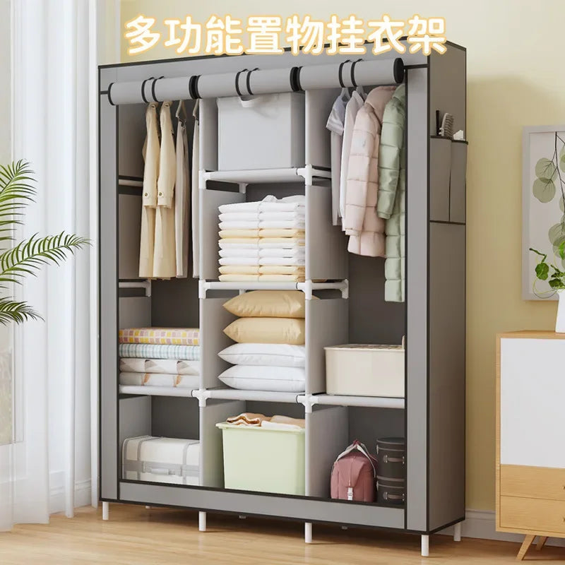 Multifunctional Dust Cloth Wardrobe, Home, Bedroom Clothing Cabinet Assembly Storage Cabinet