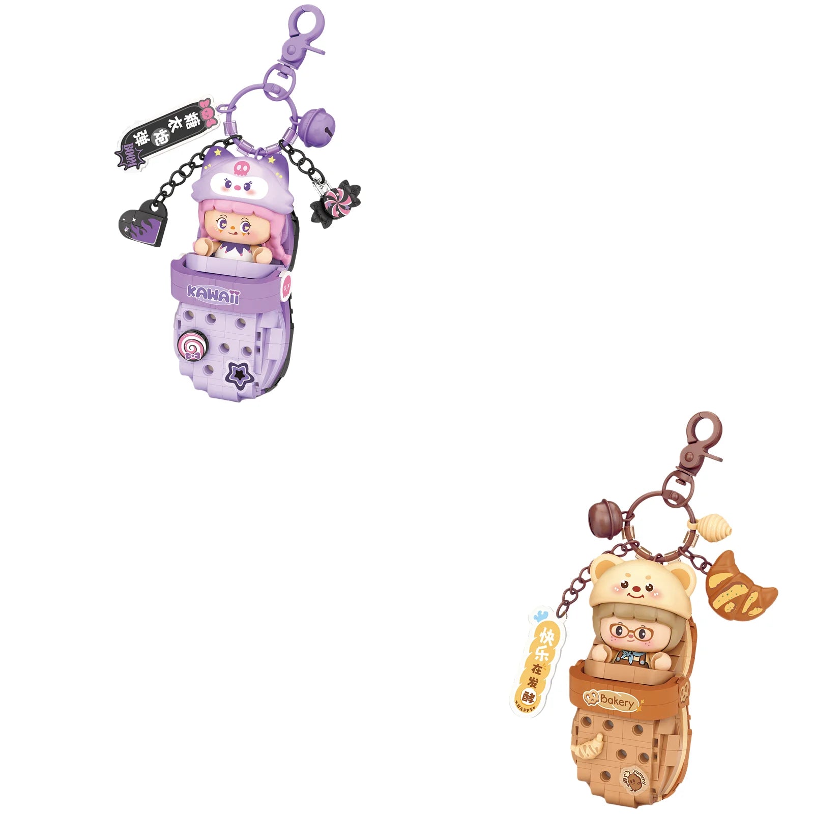 LOZ Panda Big Head Shoes Keychain Model Assembly Toy Home Creative Ornament Building Blocks Set Boys and Girls Birthday Gift