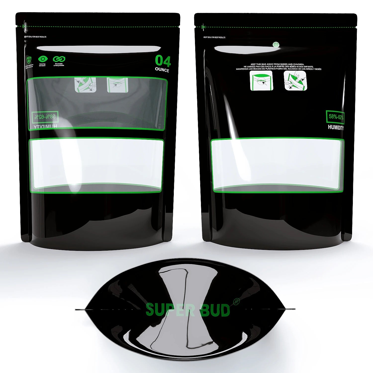 1 Ounce 2oz 4oz 8oz 1Pound, Bags Lock & Seal Storage & Curing Bags Heat Sealable 58%-62% RH Terp Cultivation Pouches Smell proof