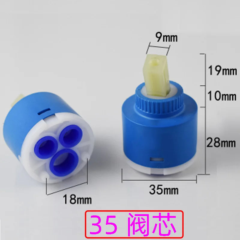 35/40mm Ceramic Disc Cartridge Mixer Faucet Thermostatic Cartridge Faucet Disc Valve PP Plastic Ceramic Cartridges For Mixer