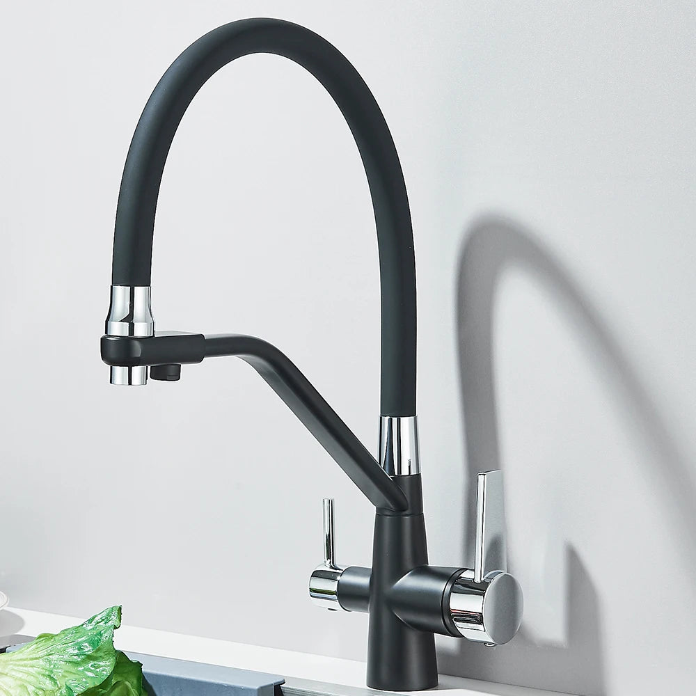 Filtered Kitchen Faucet Purification Water Tap Water Filter Tap For Kitchen Sink 3 in 1 Purifier Vessel Sink Mixer