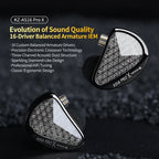 KZ AS16 PRO X in-ear headphones 8 balanced armature headphones three-channel acoustic duct structure HiFi headphones