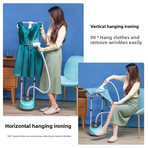 Hot selling household hanging iron with large steam, handheld double bar vertical ironing machine, high-power boosting flat iron