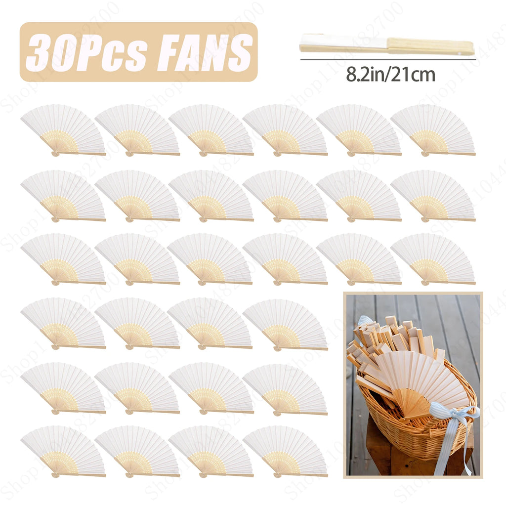 6-120Pcs 33inch Paper Umbrellas for Wedding Guest White Paper Parasol Umbrellas for Guests Wedding Photography Props with Fans