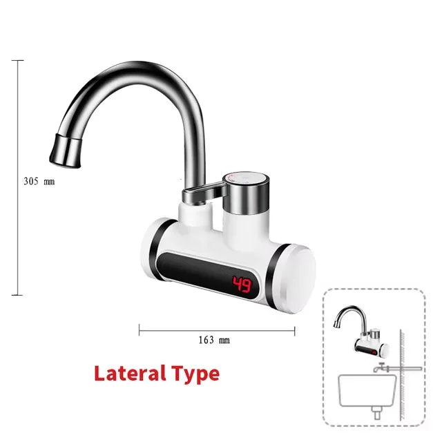 saengQ Electric Water Heater 220V Kitchen Faucet Tankless Instant Heating Water Tap Flowing Heated Mixer Digital Display
