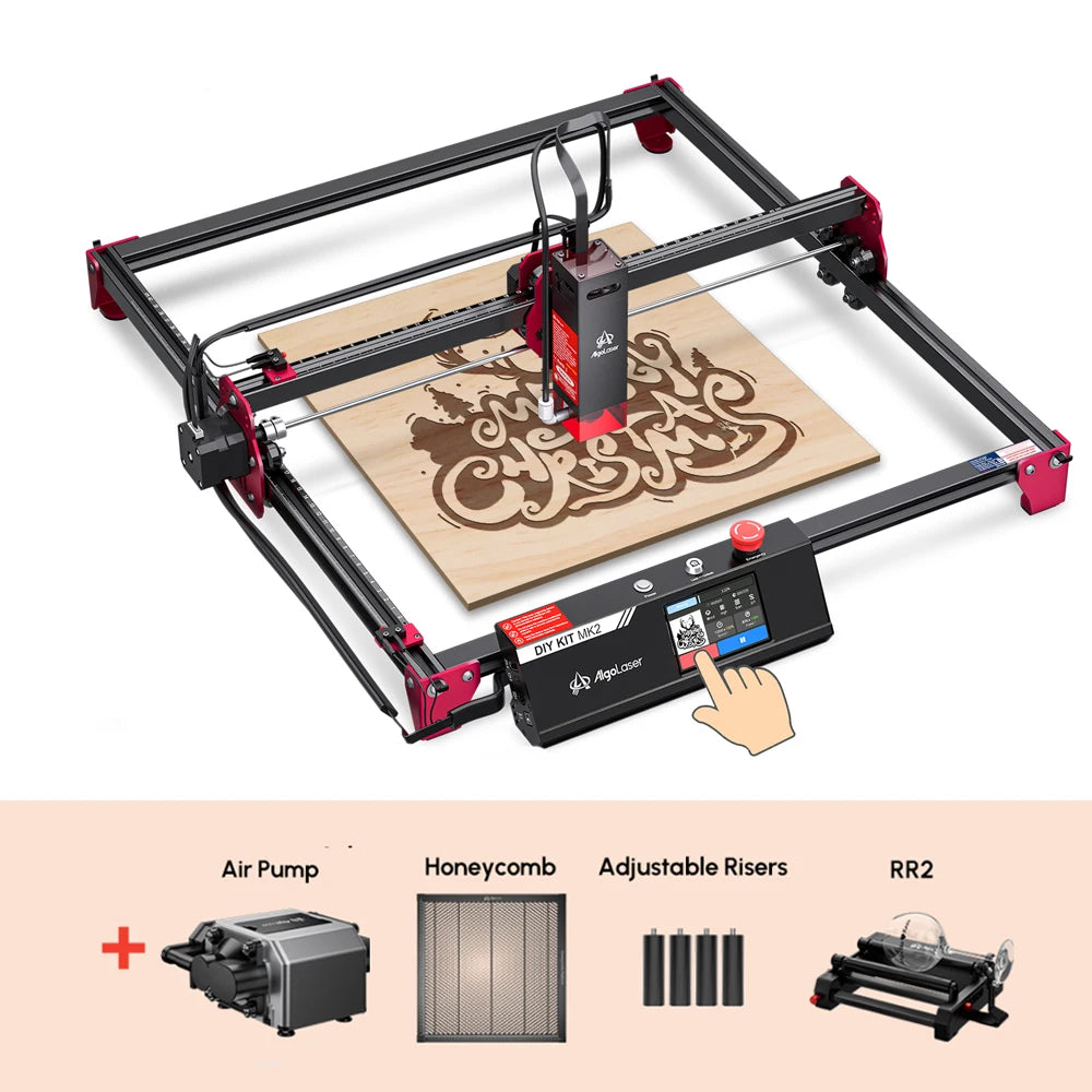 AlgoLaser DIY KIT MK2 10W for New Beginner Wood Engraving Mini Machine for DIY Crafting Glass Leather Engraving Area 400X435MM