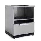 Outdoor Kitchen with Roof Cover Weather-Resistant BBQ Cabinet Set Stainless Steel Garden Kitchen Island with Grill Station