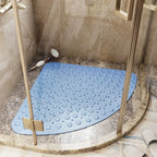 Washable Corner Shower Carpet Floor Mat Toilet PVC Shower Mat  Fan-shaped Suction Cup Anti-slip Pad Cushion