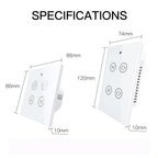 MOES Tuya Smart Life WiFi RF 2 Gang Double Curtain Blind Switch for Roller Shutter Electric Motor With Google Home Alexa