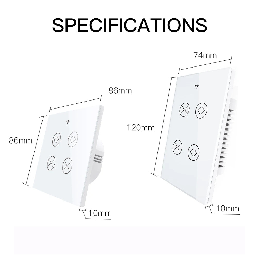 MOES Tuya Smart Life WiFi RF 2 Gang Double Curtain Blind Switch for Roller Shutter Electric Motor With Google Home Alexa