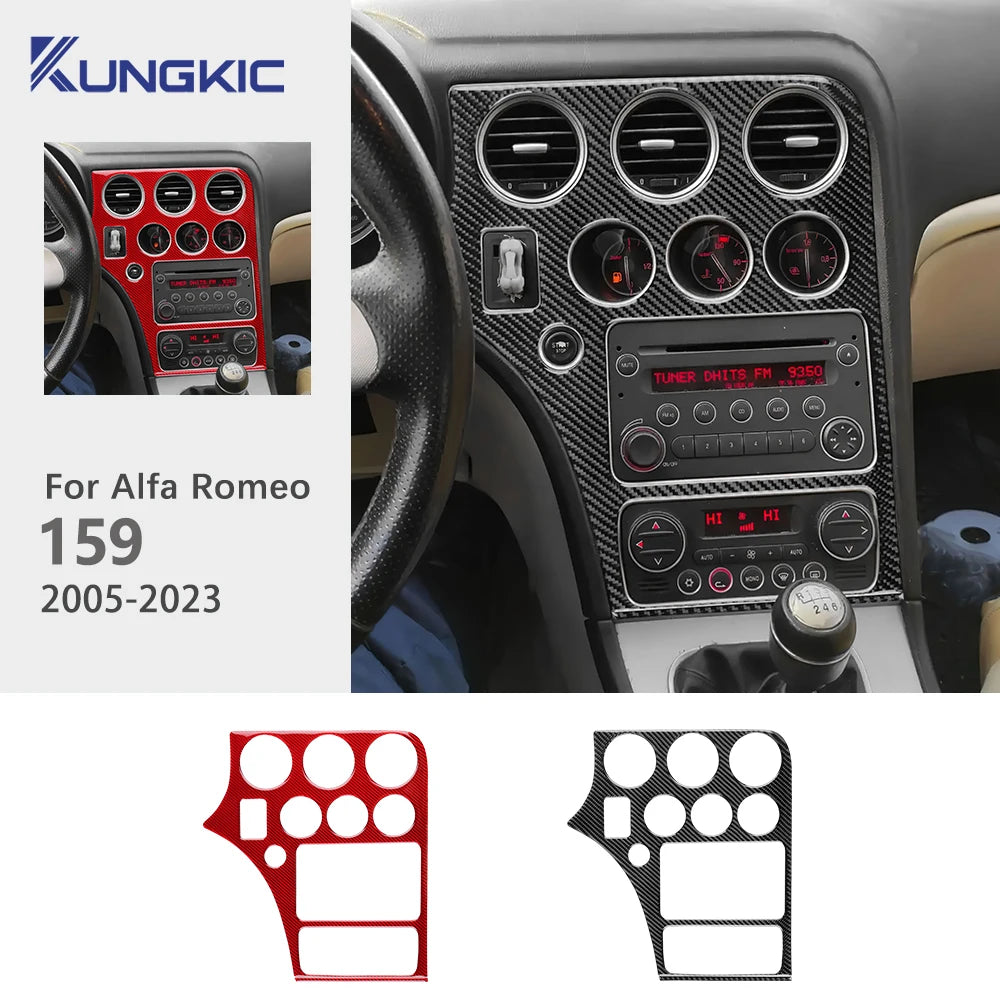 Real Soft Carbon Fiber Sticker For Alfa Romeo 159 2005-2018 2019 2020 2021 2022 2023 LHD RHD Car Center Console Panel Frame Trim