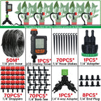 KESLA Greenhouse 5-50M Drip Irrigation System Automatic Watering Garden Hose DIY Micro Drip Watering Kits w/ Adjustable Drippers