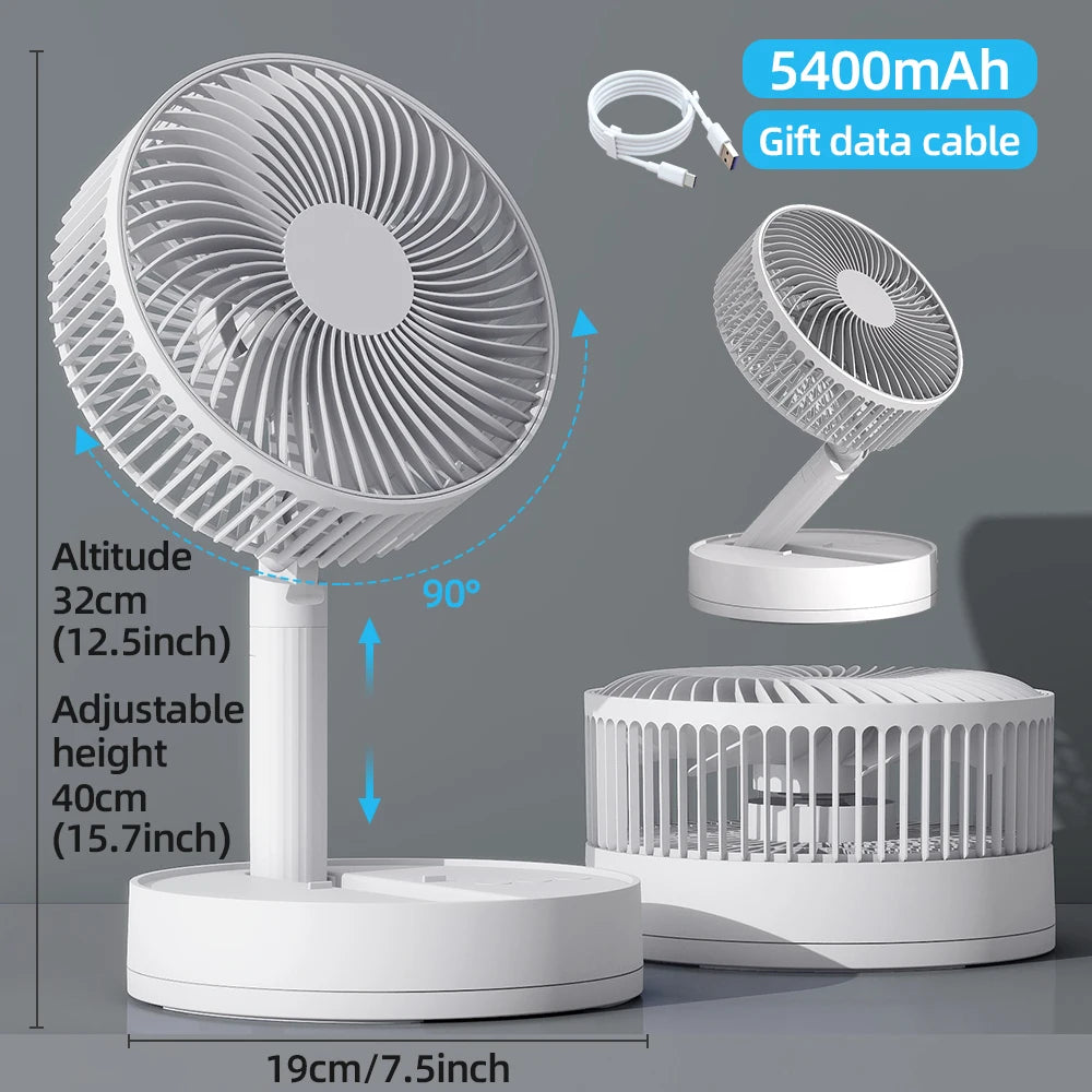KASYDoFF Portable Oscillating Desk Fan, 8 Inch＆ 5400mAh USB Battery Op