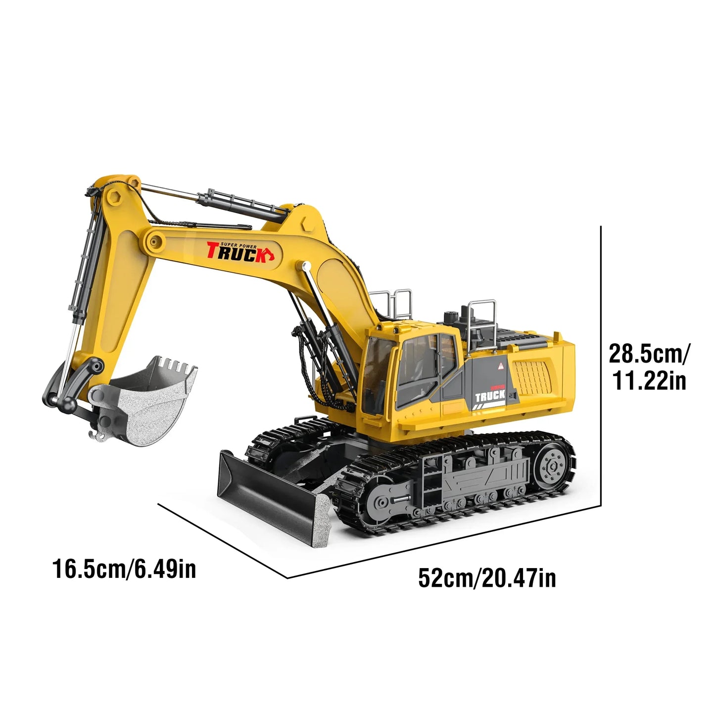 Alloy Rc Car 15/13Ch Remote Control Excavator Radio-Control Truck Construction Vehicle Simulated Model Children Xmas Gift